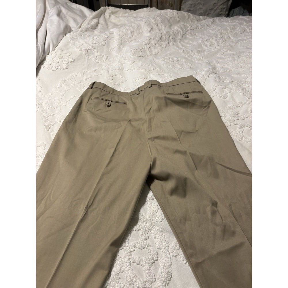 Claiborne Men's Beige Solid Slim Fit Comfort Waist Dress Pants 34x32 - Picture 4 of 4